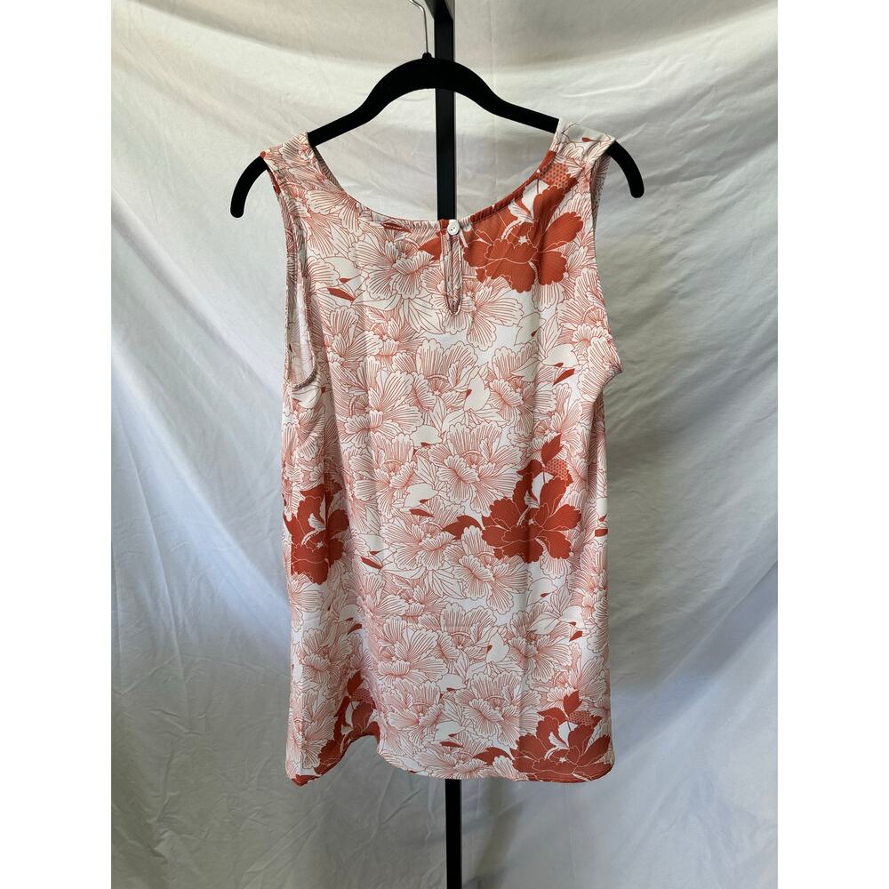 Agnes & Dora NWT Sz S Drape Tank Floral Orange Boho Blouse Prairie Festival - Picture 3 of 5